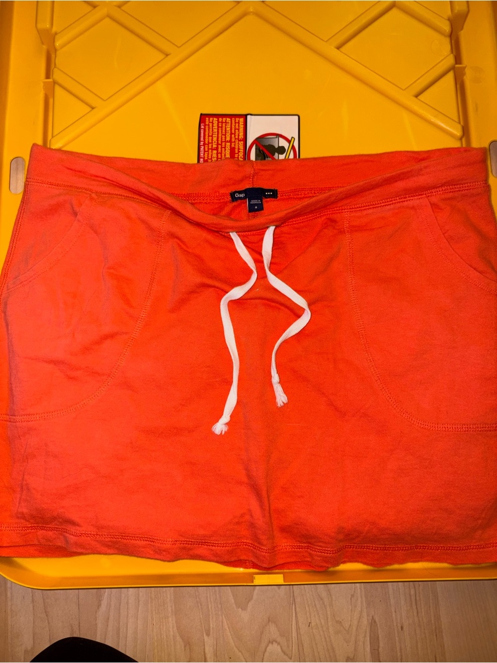 GAP Bright Orange Drawstring Miniskirt